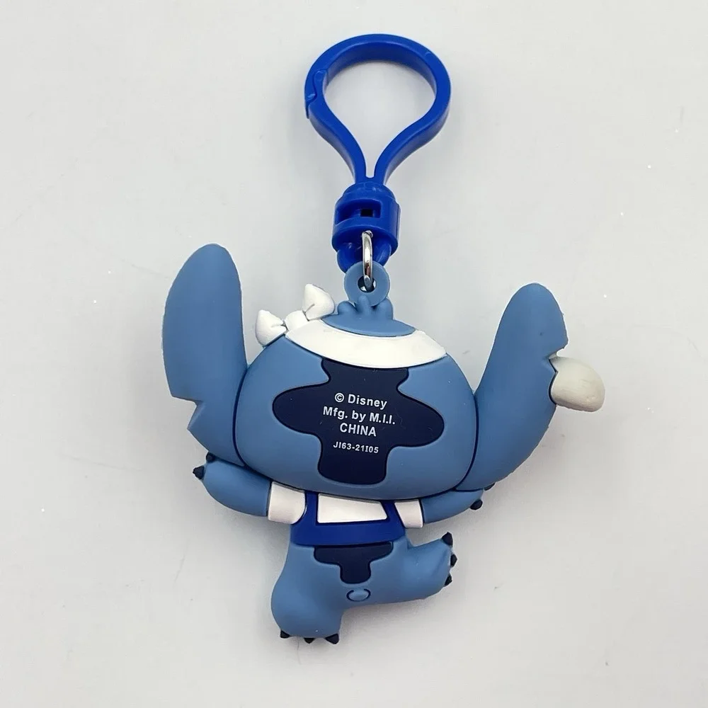 Lilo & Stitch Chef Stitch Figural Keychain Series‎ 2 Rubber Bag Clip Like New